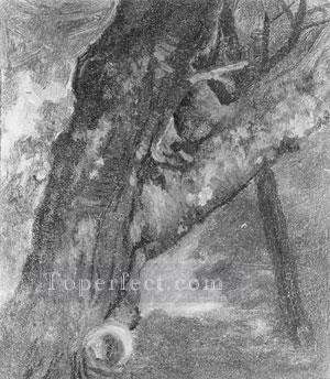  Bierstadt Lienzo - Estudio de un árbol luminismo Albert Bierstadt